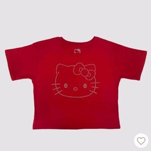 Hello Kitty Red Rhinestone Graphic T-Shirt